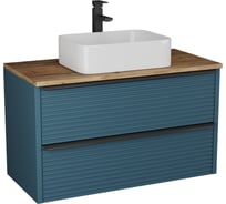 Тумба Торно 105 с 2-мя ящиками, под накладной умыв, сине-зеленый мат Veneciana 510520