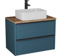Тумба Торно 85 с 2-мя ящиками, под накладной умыв, сине-зеленый мат Veneciana 58523