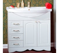 Тумба Бриклаер АННА 90 (д/р Эльбрус 90) ПВХ Белый премиум, 4627125412172