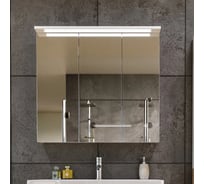 Навесной зеркальный шкаф Бриклаер КРИСТАЛЛ 75 Белый, 4627125415999