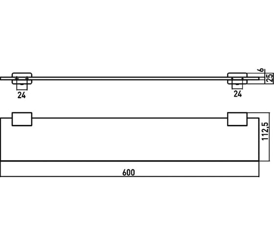 Полка Emco Loft 600x112.5x25, хром 0510 001 60