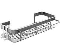 Полка настенная самоклеющаяся URM универсальная, металлическая, для хранения вещей, серебристая D02353