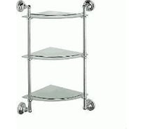 Угловая полка LEDEME 25x25 см, 3-ярусная, стекло L1407-3 896411