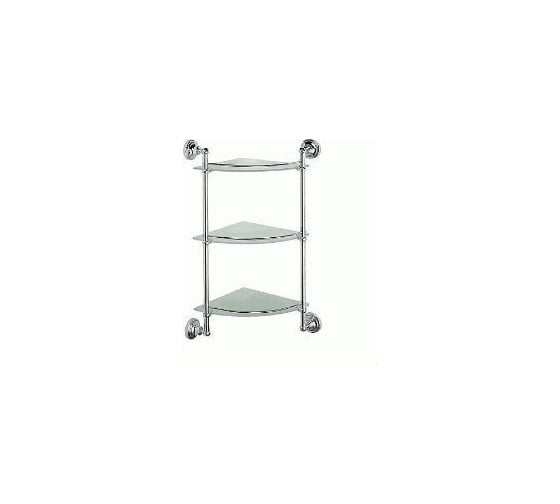 Угловая полка LEDEME 25x25 см, 3-ярусная, стекло L1407-3 896411