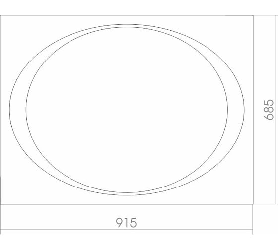Зеркало Azario Спейс 915x685 LED подсветка сенсорное выключение ФР-00001402 00059564