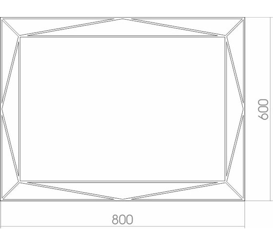 Зеркало Azario Креатив 800x600 LED подсветка, сенсорное выключение ФР-00001401 00059240