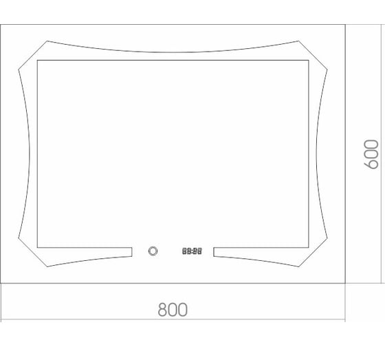 Зеркало Azario OTTO 800x600 сенсорное выключение, часы ФР-00001398 00059245
