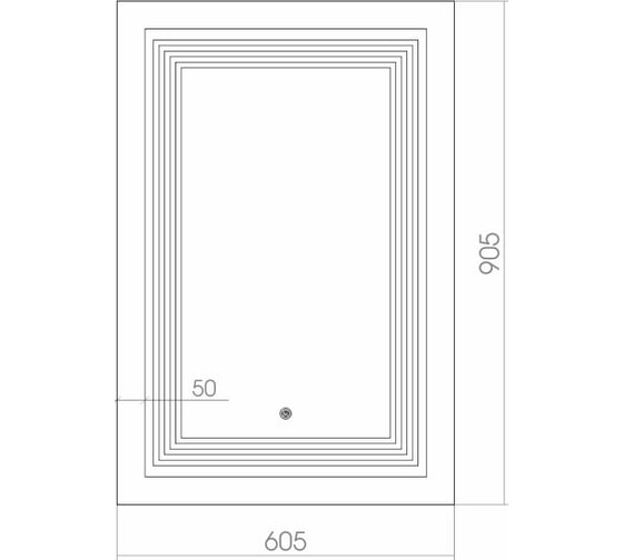 Зеркало Azario Магнум белый, багет 605x805 сенсорное выключение ФР-00001364 00059115