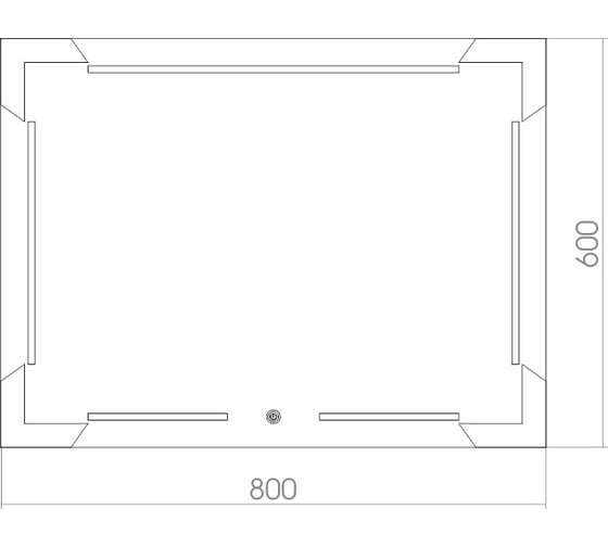 Зеркало Azario Крокус 800x600 LED подсветка, сенсорное выключение ФР-00001350 00059559