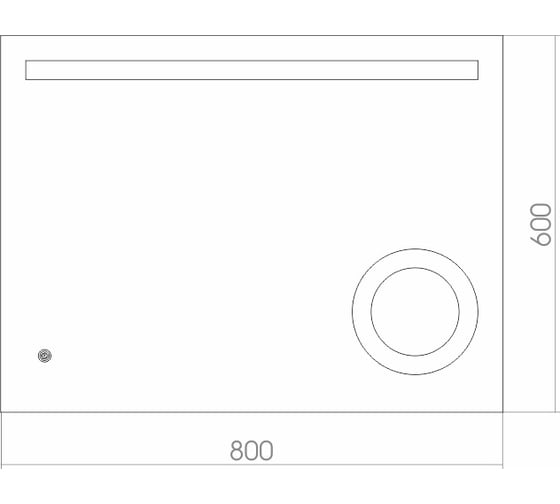 Зеркало Azario Лайт 800x600 мм., LED подсветка, сенсорное выключение ФР-00001377 00059640