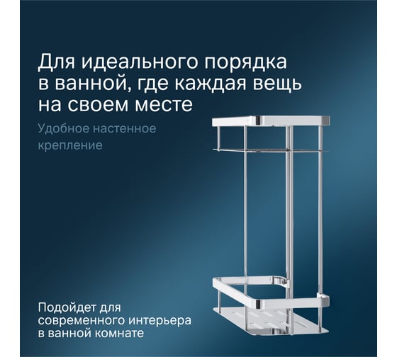Полка для душа AM.PM Sense L прямая двухъярусная A7453200