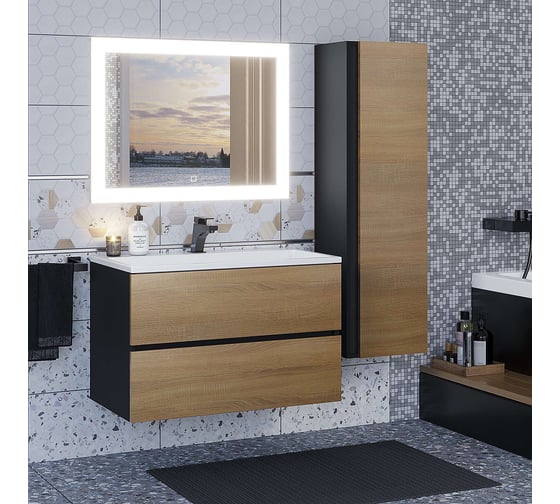 Зеркало для ванной с подсветкой uperwood Barsa_90х80 см, LED подсветка, сенсорный выключатель, антизапотевание 2930205445