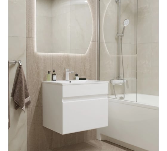 Тумба для ванной MIXLINE "БРИКС-60" подвесная, под раковину "Breeze 60" Sanita Luxe ПВХ 555004