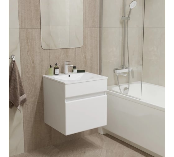 Тумба для ванной MIXLINE "БРИКС-50" подвесная, под раковину "Breeze 50" Sanita Luxe ПВХ 555003