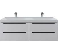 Подвесная тумба под двойную раковину для ванной uperwood Tanos 120x45x50 см, белая/графит, 4 ящика 2910203303