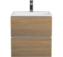Тумба под раковину для ванной uperwood Barsa, 50 см, подвесная, белая/дуб сонома 2937205250
