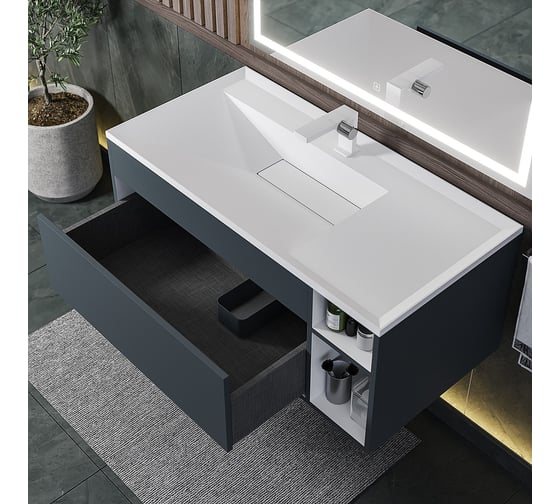 Подвесная тумба под раковину для ванной uperwood Lotus Premium 100x50x42 см, серая 39340205465