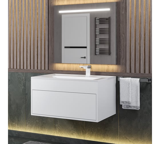 Подвесная тумба под раковину для ванной uperwood Lotus Premium 80x50x42 см, белая 39340205460