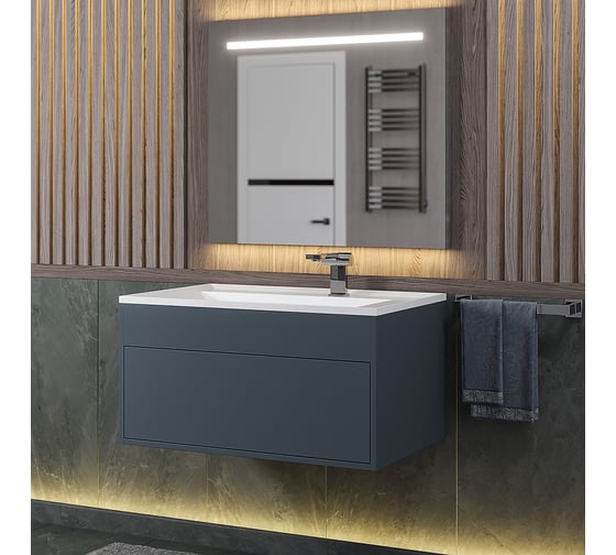 Подвесная тумба под раковину для ванной uperwood Lotus Premium 80x50x42 см, серая 39340205462