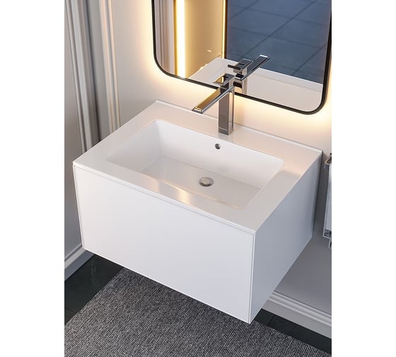 Подвесная тумба под раковину для ванной uperwood Parma Premium 75x47x35 см, белая 3930205463