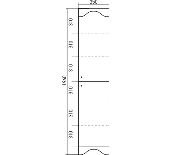 Пенал MIXLINE КРИТ-35 патина золото, правый, 350х1960х346 мм, ПВХ 533077