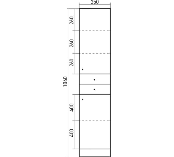 Пенал MIXLINE НЕПТУН-35 правый, 350х1860х316 мм, ПВХ 529530