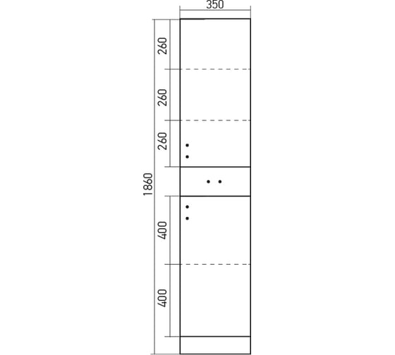 Пенал MIXLINE МИЛОРА-35 350х1860х320 мм, ПВХ 529531