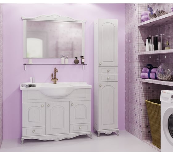 Пенал MIXLINE ПРОВАНС-35 белый ясень, правый, на цоколе, 350х1960х280 мм, ПВХ 539597