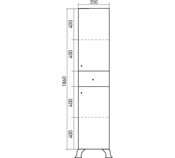 Пенал MIXLINE САЛЬЕРИ-35 патина золото, ПВХ, правый, 350х1860х346 мм 527487