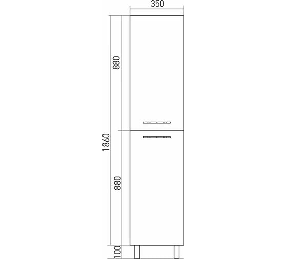 Пенал MIXLINE Сура-35 универсальный, 350х1960х416 мм, ПВХ 539807