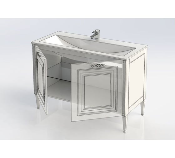 Тумба Aquanet Паола 120 белый/патина серебро 00181763