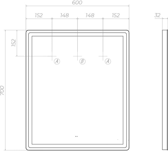 Зеркало Vigo Geometry Comfort 600 58