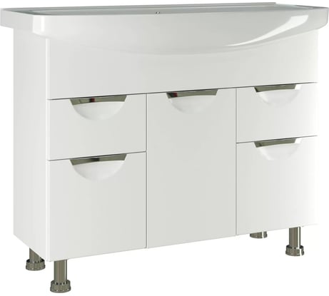 Тумба для ванной комнаты Mixline ЭТЬЕН-105 под умывальник Элеганс-105 ПВХ-фасад, корпус 542411