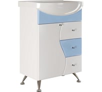 Тумба для ванной комнаты Mixline ВЕНЕЦИЯ-60 голубая, под умывальником Элегия-60 ПВХ 530452