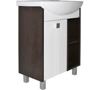 Тумба для ванной комнаты Mixline БОСКО-65 белая/венге, под умывал ник Элеганс-65 ПВХ 522468