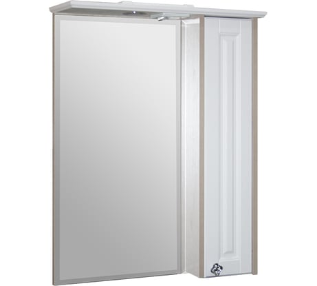 Навесной шкаф Mixline ВЕРСАЛЬ-65 белое дерево, с зеркалом, правый, с подсветкой 534184