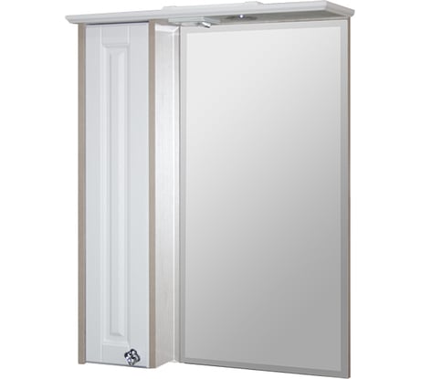 Навесной шкаф Mixline ВЕРСАЛЬ-65 белое дерево, с зеркалом, левый, с подсветкой 535000