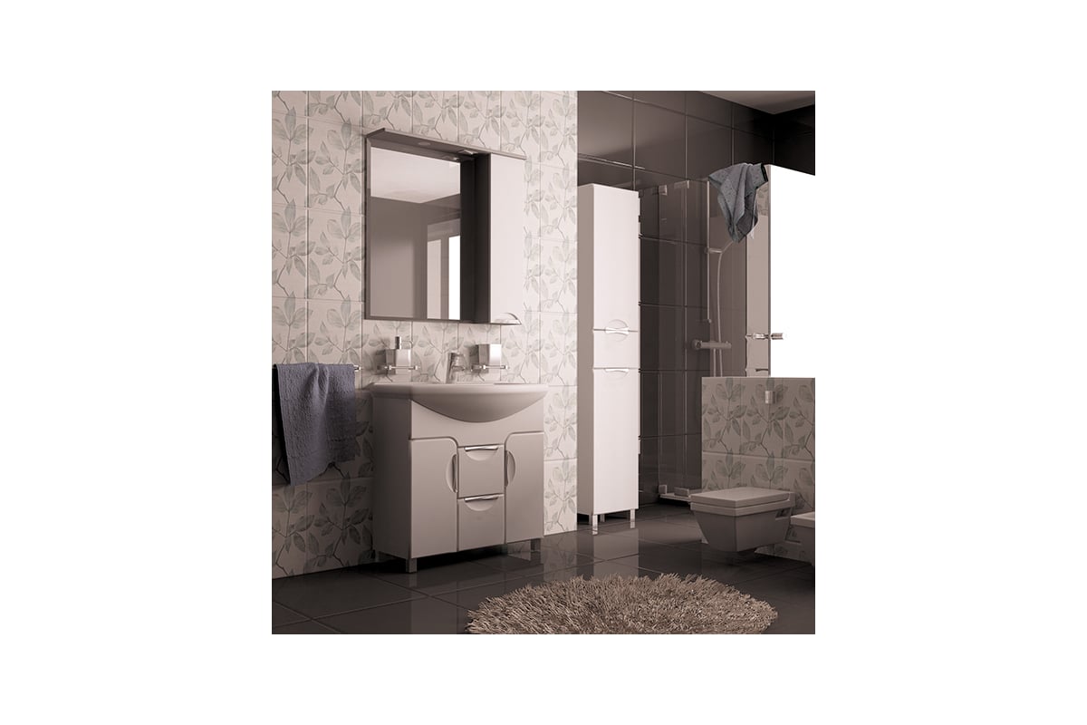 Тумба для ванной комнаты Mixline КАССИОПЕЯ-75 под умывальник Элеганс-75 ...