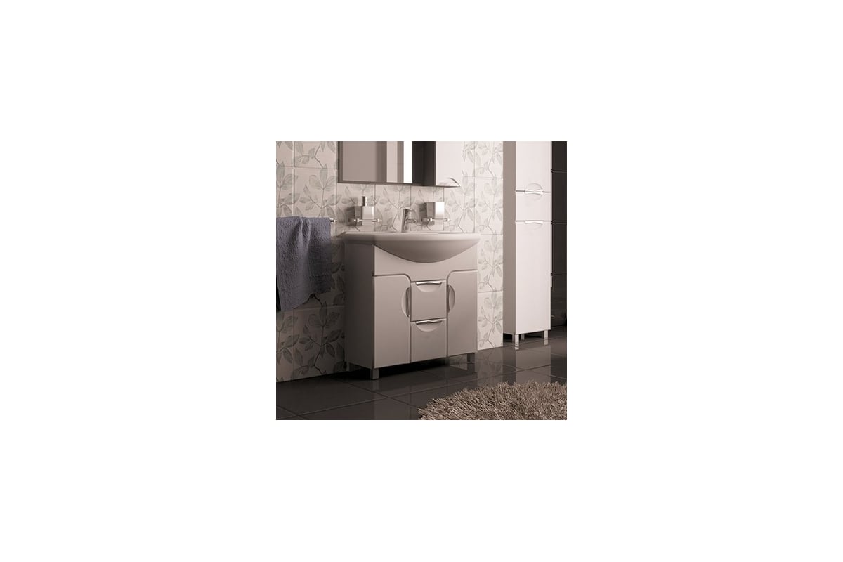 Тумба для ванной комнаты Mixline КАССИОПЕЯ-75 под умывальник Элеганс-75 ...