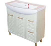 Тумба для ванной комнаты Mixline Ладога-75 под умывальник Элеганс-75 зеленая, ПВХ 539882