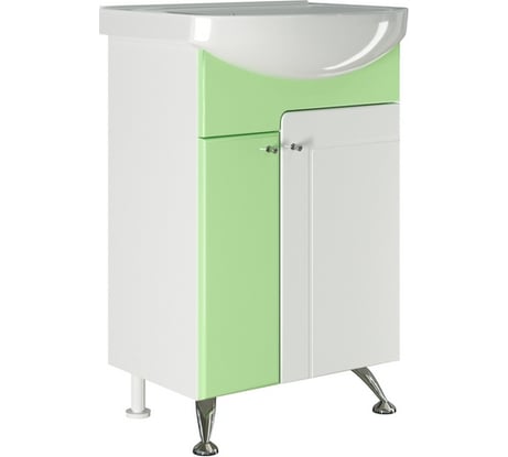 Тумба для ванной комнаты Mixline ПОСЕЙДОН-55 зеленая, под умывальник Уют-55 ПВХ 523169