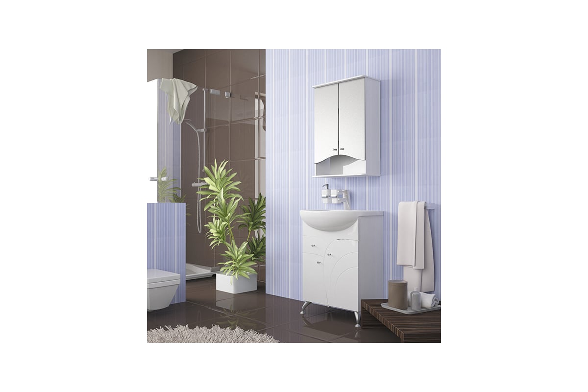 Тумба для ванной комнаты mixline МАДЛЕН-55 под умывальник Уют-55 ПВХ ...