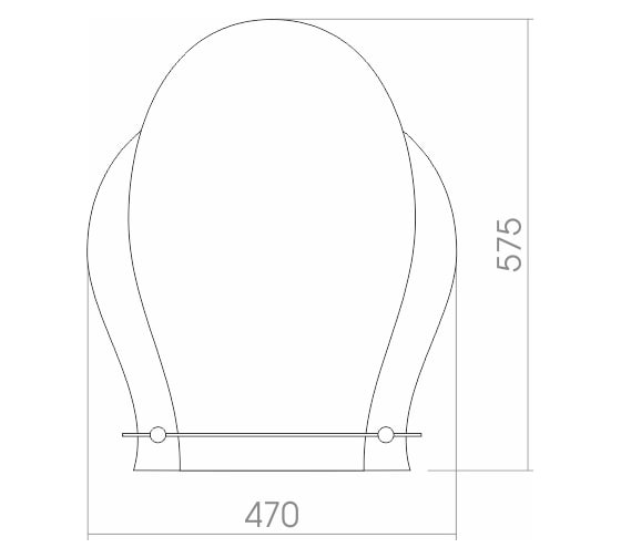 Зеркало mixline Медео 470х575 с полкой 525465
