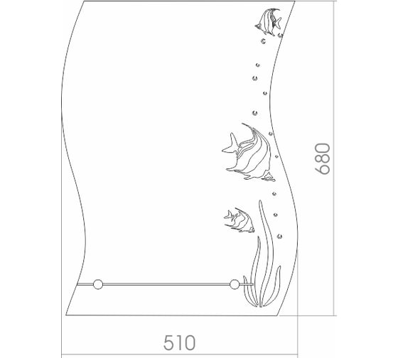 Зеркало mixline Немо 510х680 с полкой 525462