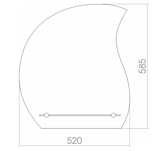 Зеркало mixline Нептун 520х585 с полкой 525481