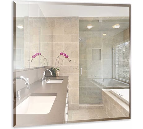 Зеркало MIXLINE "Квадрат" 530х530 (ШВ) б/полки с фацетом 525418