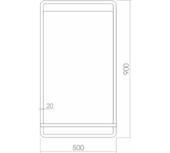 Зеркало mixline Квинс 500х900, рама-металлический профиль 539790