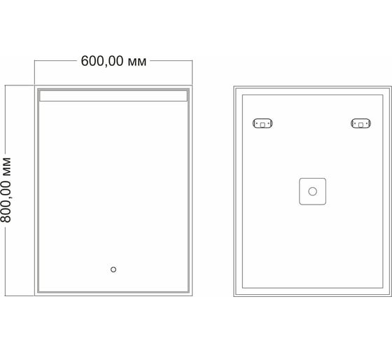 Зеркало Mixline Аллен 600x800 мм., сенсорный выключатель, светодиод 545196