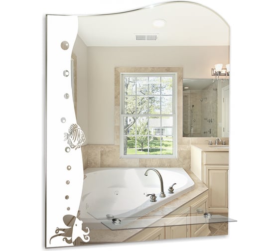 Зеркало Mixline Бриз 535x660 мм., с полкой 525461 1