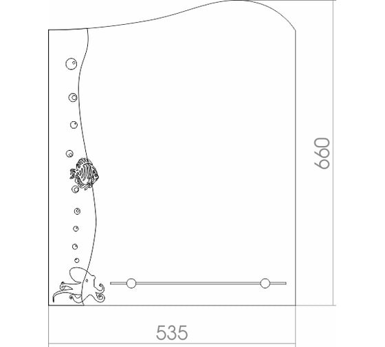 Зеркало Mixline Бриз 535x660 мм., с полкой 525461